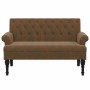 Banco con respaldo ante sintético marrón 120x62x75,5 cm de , Bancos - Ref: Foro24-372129, Precio: 161,56 €, Descuento: %