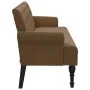 Banco con respaldo ante sintético marrón 120x62x75,5 cm de , Bancos - Ref: Foro24-372129, Precio: 195,17 €, Descuento: %