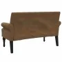 Banco con respaldo ante sintético marrón 120x62x75,5 cm de , Bancos - Ref: Foro24-372129, Precio: 195,17 €, Descuento: %