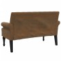 Banco con respaldo ante sintético marrón 120x62x75,5 cm de , Bancos - Ref: Foro24-372129, Precio: 161,56 €, Descuento: %
