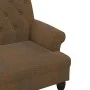 Banco con respaldo ante sintético marrón 120x62x75,5 cm de , Bancos - Ref: Foro24-372129, Precio: 195,17 €, Descuento: %