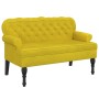 Banco con respaldo terciopelo amarillo 119,5x64,5x75 cm de , Bancos - Ref: Foro24-372162, Precio: 213,81 €, Descuento: %