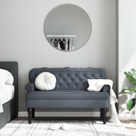 Banco con respaldo terciopelo gris oscuro 119,5x64,5x75 cm de , Bancos - Ref: Foro24-372157, Precio: 180,40 €, Descuento: %