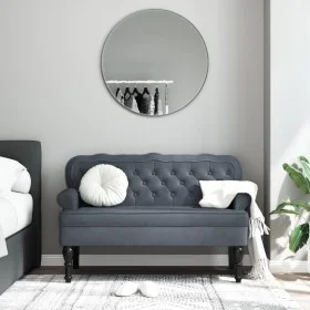 Banco con respaldo terciopelo gris oscuro 119,5x64,5x75 cm de , Bancos - Ref: Foro24-372157, Precio: 176,56 €, Descuento: %