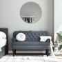 Banco con respaldo terciopelo gris oscuro 119,5x64,5x75 cm de , Bancos - Ref: Foro24-372157, Precio: 180,40 €, Descuento: %