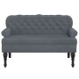Banco con respaldo terciopelo gris oscuro 119,5x64,5x75 cm de , Bancos - Ref: Foro24-372157, Precio: 180,40 €, Descuento: %