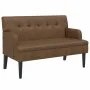 Banco con respaldo ante sintético marrón 112x65,5x75 cm de , Bancos - Ref: Foro24-372155, Precio: 179,25 €, Descuento: %