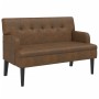 Banco con respaldo ante sintético marrón 112x65,5x75 cm de , Bancos - Ref: Foro24-372155, Precio: 165,75 €, Descuento: %