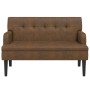 Banco con respaldo ante sintético marrón 112x65,5x75 cm de , Bancos - Ref: Foro24-372155, Precio: 165,75 €, Descuento: %