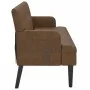 Banco con respaldo ante sintético marrón 112x65,5x75 cm de , Bancos - Ref: Foro24-372155, Precio: 179,25 €, Descuento: %