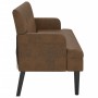 Banco con respaldo ante sintético marrón 112x65,5x75 cm de , Bancos - Ref: Foro24-372155, Precio: 165,75 €, Descuento: %