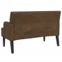 Banco con respaldo ante sintético marrón 112x65,5x75 cm de , Bancos - Ref: Foro24-372155, Precio: 179,25 €, Descuento: %