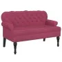 Banco con respaldo terciopelo rojo tinto 119,5x64,5x75 cm de , Bancos - Ref: Foro24-372160, Precio: 193,64 €, Descuento: %