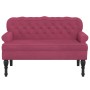 Banco con respaldo terciopelo rojo tinto 119,5x64,5x75 cm de , Bancos - Ref: Foro24-372160, Precio: 196,17 €, Descuento: %