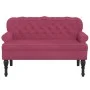 Banco con respaldo terciopelo rojo tinto 119,5x64,5x75 cm de , Bancos - Ref: Foro24-372160, Precio: 193,64 €, Descuento: %