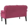 Banco con respaldo terciopelo rojo tinto 119,5x64,5x75 cm de , Bancos - Ref: Foro24-372160, Precio: 193,64 €, Descuento: %