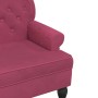 Banco con respaldo terciopelo rojo tinto 119,5x64,5x75 cm de , Bancos - Ref: Foro24-372160, Precio: 196,17 €, Descuento: %