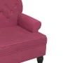Banco con respaldo terciopelo rojo tinto 119,5x64,5x75 cm de , Bancos - Ref: Foro24-372160, Precio: 193,64 €, Descuento: %