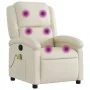Sillón reclinable de masaje cuero sintético crema de , Sillones - Ref: Foro24-371783, Precio: 212,69 €, Descuento: %