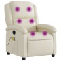 Sillón reclinable de masaje cuero sintético crema de , Sillones - Ref: Foro24-371783, Precio: 216,72 €, Descuento: %