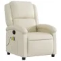 Sillón reclinable de masaje cuero sintético crema de , Sillones - Ref: Foro24-371783, Precio: 212,69 €, Descuento: %