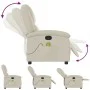 Sillón reclinable de masaje cuero sintético crema de , Sillones - Ref: Foro24-371783, Precio: 212,69 €, Descuento: %