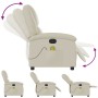 Sillón reclinable de masaje cuero sintético crema de , Sillones - Ref: Foro24-371783, Precio: 216,72 €, Descuento: %