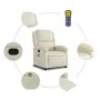 Sillón reclinable de masaje cuero sintético crema de , Sillones - Ref: Foro24-371783, Precio: 212,69 €, Descuento: %