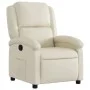 Sillón reclinable de cuero sintético crema de , Sillones - Ref: Foro24-371776, Precio: 202,45 €, Descuento: %