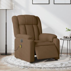 Sillón reclinable de masaje eléctrico tela marrón en Sillones | Comprar online en Foru.es