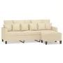 Sofá de 3 plazas con taburete de tela crema 180 cm de , Sofás - Ref: Foro24-3201091, Precio: 310,76 €, Descuento: %