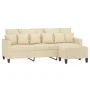 3-seater sofa with cream fabric stool 180 cm by , Sofas - Ref: Foro24-3201091, Price: 310,76 €, Discount: %