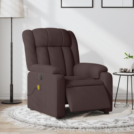 Sillón reclinable de masaje eléctrico tela marrón oscuro en Sillones | Comprar online en Foru.es
