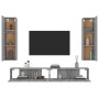 Set de muebles para TV 4 pzas madera contrachapada gris Sonoma de , Muebles TV - Ref: Foro24-3114212, Precio: 172,45 €, Descu...