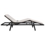Tumbona con cojín de ratán sintético negro de vidaXL, Tumbonas - Ref: Foro24-43108, Precio: 158,74 €, Descuento: %