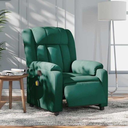 Sillón reclinable de masaje eléctrico tela verde oscuro en Sillones | Comprar online en Foru.es
