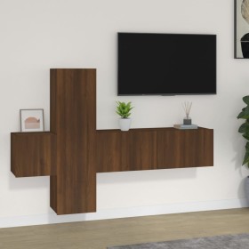 Set de muebles para TV 3 pzas madera contrachapada roble marrón de , Muebles TV - Ref: Foro24-3120229, Precio: 115,31 €, Desc...