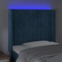 Cabecero con LED de terciopelo azul oscuro 83x16x118/128 cm de , Cabeceros y pies de cama - Ref: Foro24-3124320, Precio: 91,9...