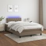 Cama box spring con colchón y LED tela gris taupe 120x200 cm de , Camas y somieres - Ref: Foro24-3133385, Precio: 358,63 €, D...