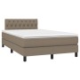 Cama box spring con colchón y LED tela gris taupe 120x200 cm de , Camas y somieres - Ref: Foro24-3133385, Precio: 358,63 €, D...