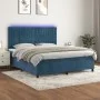 Boxspringbett mit Matratze und LED dunkelblauem Samt 160x200 cm von , Betten und Lattenroste - Ref: Foro24-3136255, Preis: 54...