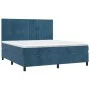 Boxspringbett mit Matratze und LED dunkelblauem Samt 160x200 cm von , Betten und Lattenroste - Ref: Foro24-3136255, Preis: 54...