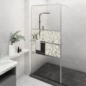 Shower screen with ESG glass shelf chromed aluminum 100x195cm by , Shower walls and screens - Ref: Foro24-3185502, Price: 199...