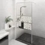 Shower screen with ESG glass shelf chromed aluminum 100x195cm by , Shower walls and screens - Ref: Foro24-3185502, Price: 199...