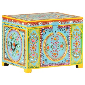 Caja almacenaje pintada a mano 50x40x40 cm madera mango maciza de , Cestas para almacenaje - Ref: Foro24-323540, Precio: 160,...