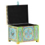 Caja almacenaje pintada a mano 50x40x40 cm madera mango maciza de , Cestas para almacenaje - Ref: Foro24-323540, Precio: 160,...