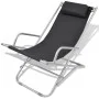 Reclining sun loungers 2 units black steel by vidaXL, Loungers - Ref: Foro24-42936, Price: 141,12 €, Discount: %