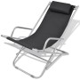 Tumbonas reclinables 2 unidades acero negro de vidaXL, Tumbonas - Ref: Foro24-42936, Precio: 134,62 €, Descuento: %