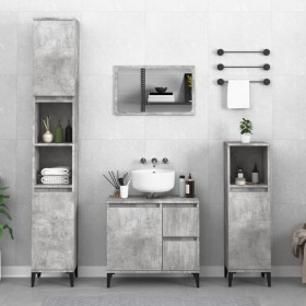 Armario de baño madera contrachapada gris hormigón 30x30x190 cm de , Muebles de baño - Ref: Foro24-819800, Precio: 86,74 €, D...