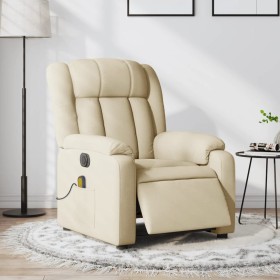 Sillón reclinable de masaje eléctrico tela color crema en Sillones | Comprar online en Foru.es